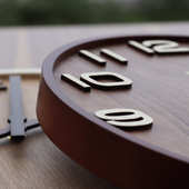 家居饰品钟 静音曲木挂钟中国风潮新款 曲木挂钟 挪威森林数字款