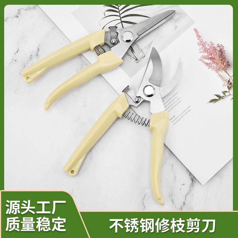 不锈钢摘果剪强力修枝剪手动果枝剪修花修枝剪刀园林养花盆栽工具