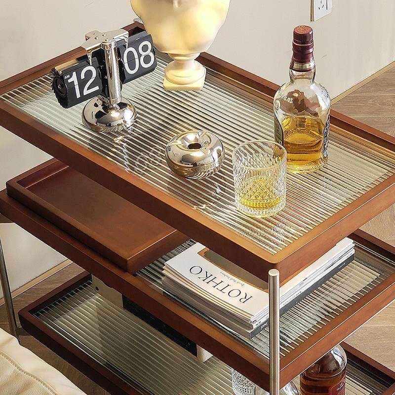 复中古可移动沙发柜茶边几桌子玻璃小推车家用客厅床头收纳置物架,住宅家具,角几/边几,淘宝优惠券,粉丝福利购,淘宝优惠卷