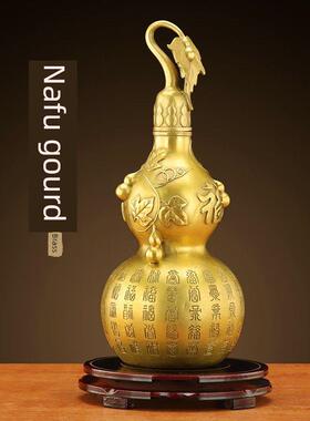 黄铜葫芦饰品镇百府葫芦开盖中空大客厅财富办公室入口装饰