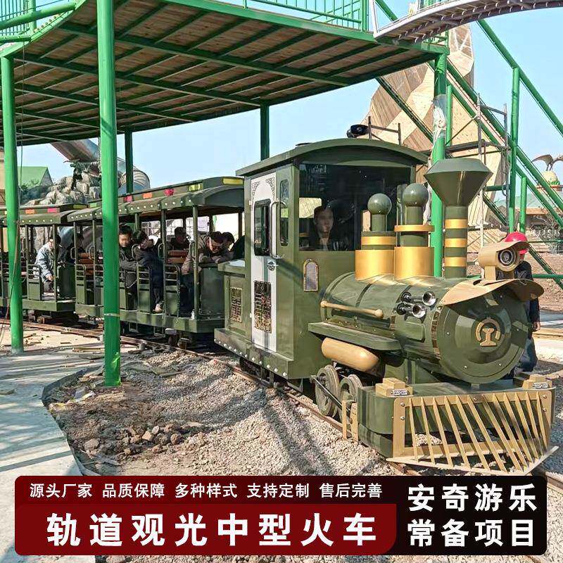 网红仿真蒸汽轨道火车电动稻田小火车户外农庄观光大型火车厂家