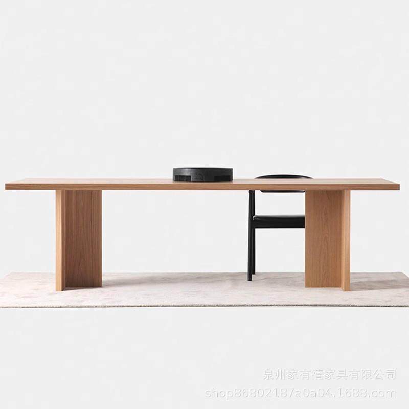 北欧全实木餐桌长条办公会议桌原木电脑桌书桌创意洽谈桌子工作台