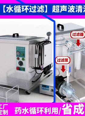 工业单槽超声波清洗机带水循环过滤五金轴承齿轮重油污清洗除锈