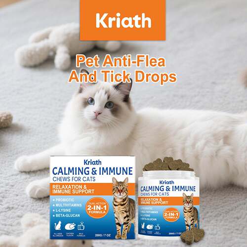 Kriath Cat Chews - Gentle Formula for Skin and Fur Care, Pet