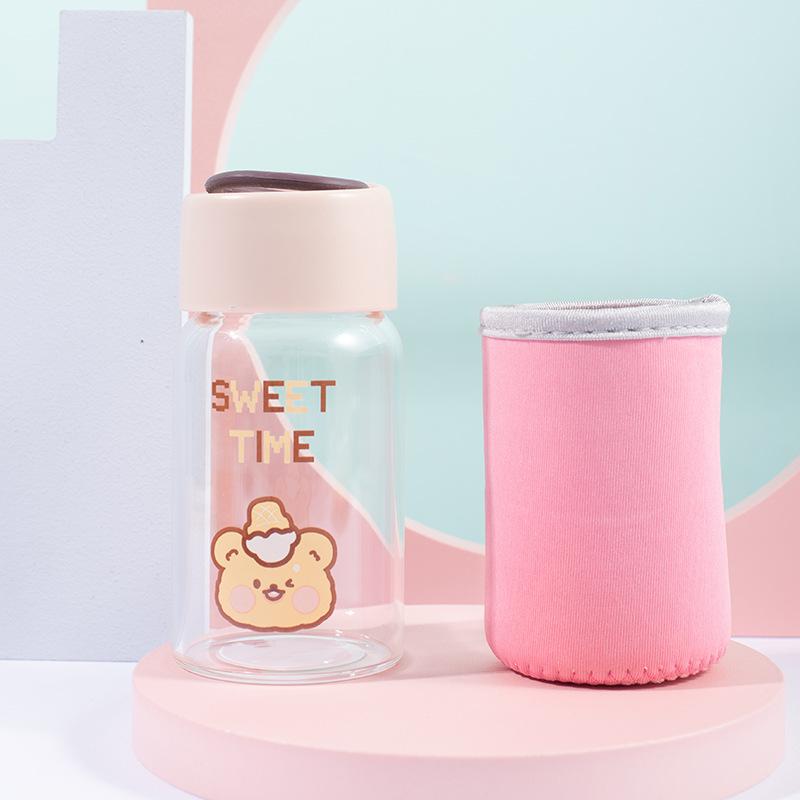 玻璃杯耐高温韩版卡通可爱玻璃杯