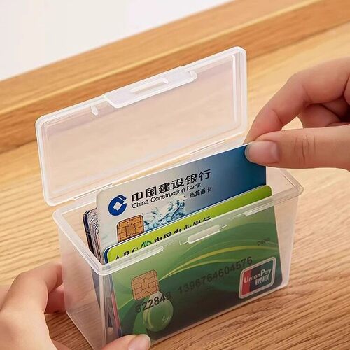 Transparent Desktop Plastic Storage Box for Cards, Including