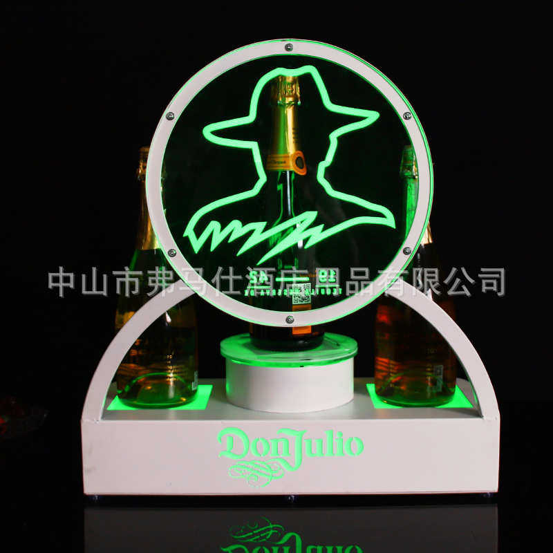 酒吧创意装饰香槟黑桃A酒架KTV专用洋酒展示架 发光底座 激光酒座