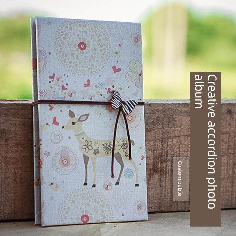 风琴折页本diy复古牛皮空白封面手工粘贴相册简约手绘画画卡