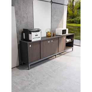 书ft办室茶水间柜移门矮柜办公储物资料柜木质柜隔柜SPS断柜边公