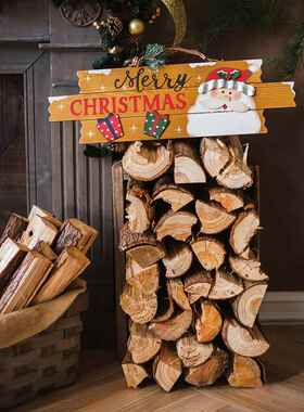 原木柴火壁炉装饰摆件圣诞节干柴杉木木柴冬日露营摄影道具木材