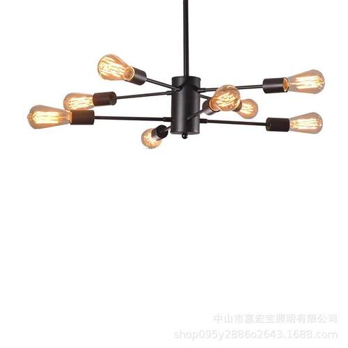 美式工业风多头吊灯北欧魔豆枝型分子客厅灯热销小体积灯