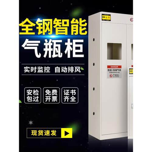 全钢防爆气瓶柜实验室氧气专用报警器存放柜钢瓶防倾倒固定安全柜