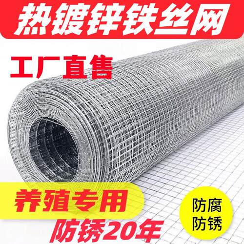 热浸镀锌铁丝网20年不锈防护家用养殖焊接护栏镀锌阳台隔离栏围栏