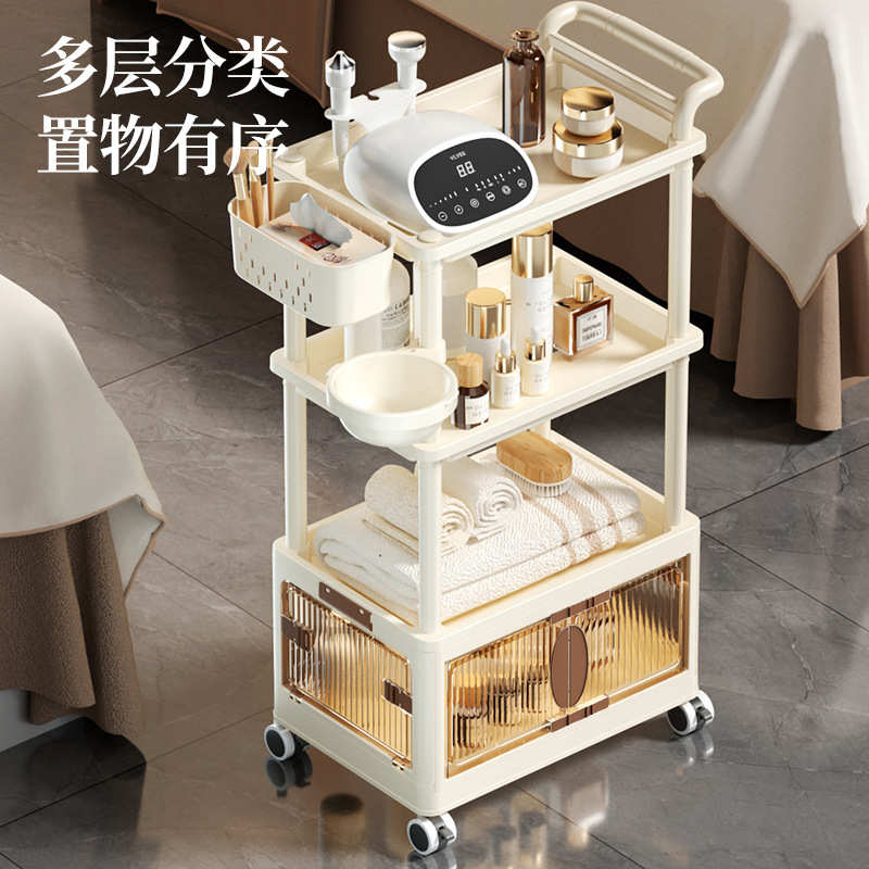 美容院专用高颜值护肤仪器收纳架多功能大容量加高静音滑轮小推车
