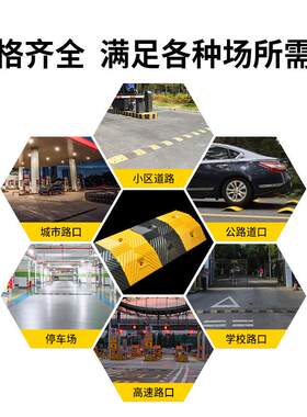 路橡胶塑减速带铸钢缓冲喜限速垫公道路面汽车小区XJJSD-1橡加油