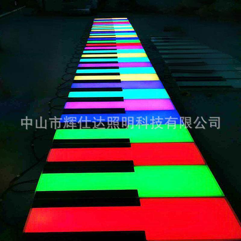 户外广场公园LED钢琴地砖灯琴健地砖灯钢琴感应灯钢琴灯 钢琴键