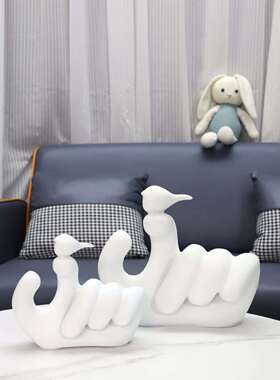 现代简约抽象脂1723树指家尖小鸟艺摆件客厅卧室玄关样板房术居装