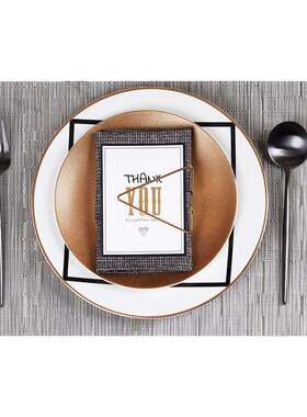 现代简约样板房套西式餐具装灰系tb-66419展厅餐桌间摆餐盘台摆件