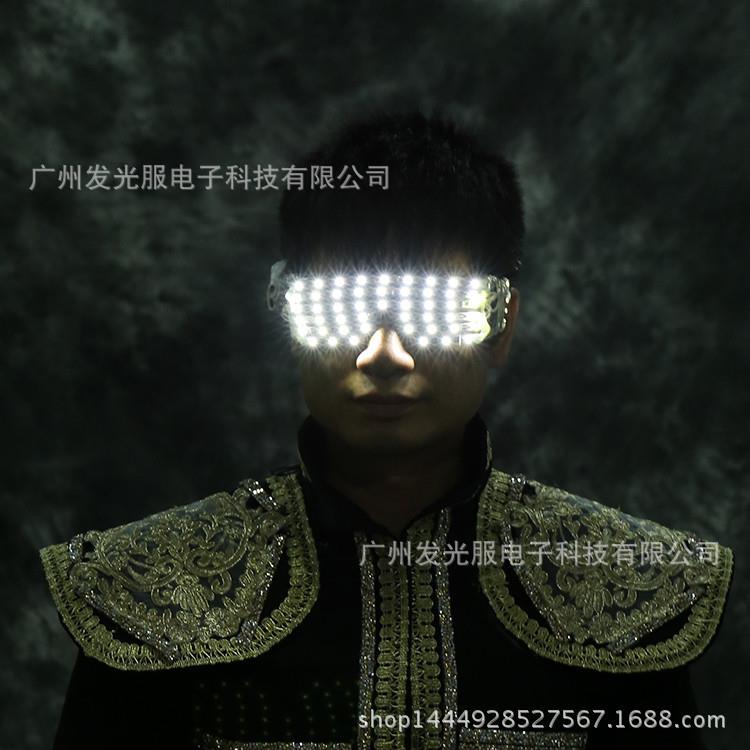 酒吧夜店派对气氛道具闪光百叶窗眼镜led发光眼镜表演气氛道具