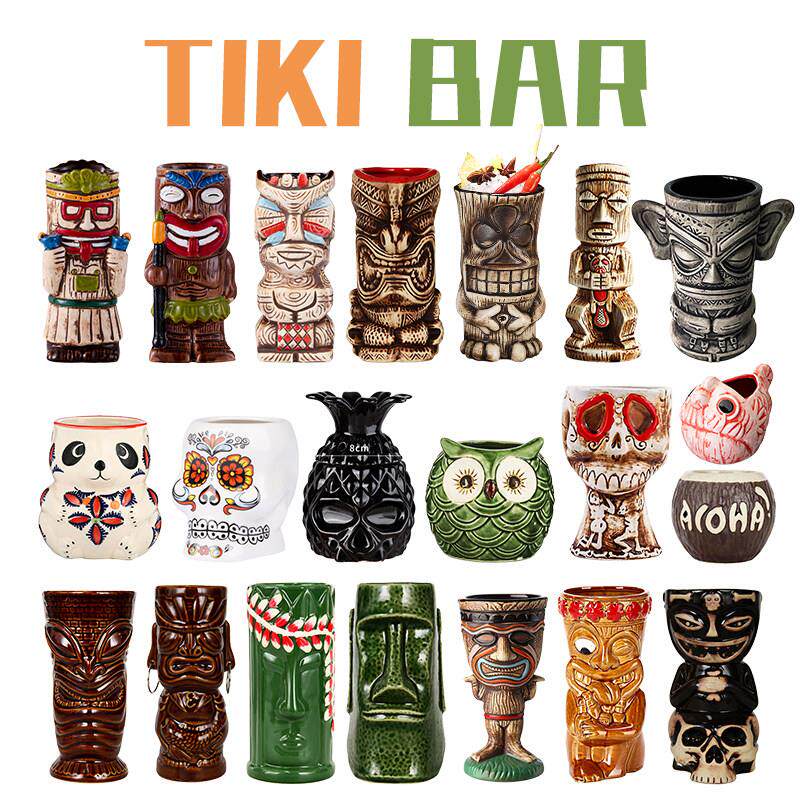 TIKI杯酒吧鸡尾酒杯创意个性夏威夷杯子陶瓷杯僵尸骷髅提基杯系列