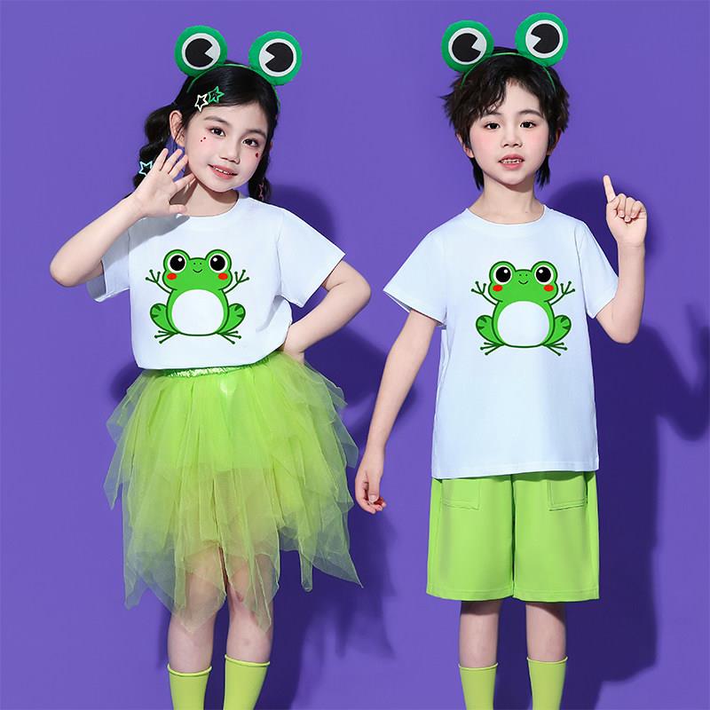 六一儿童青蛙表演服幼儿小跳蛙舞蹈服小中班可爱纱裙动物演出服装