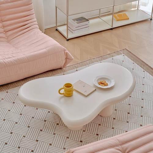 奶油风zk-云朵设计形茶几云朵茶几用客厅现代约网红茶桌子创家简