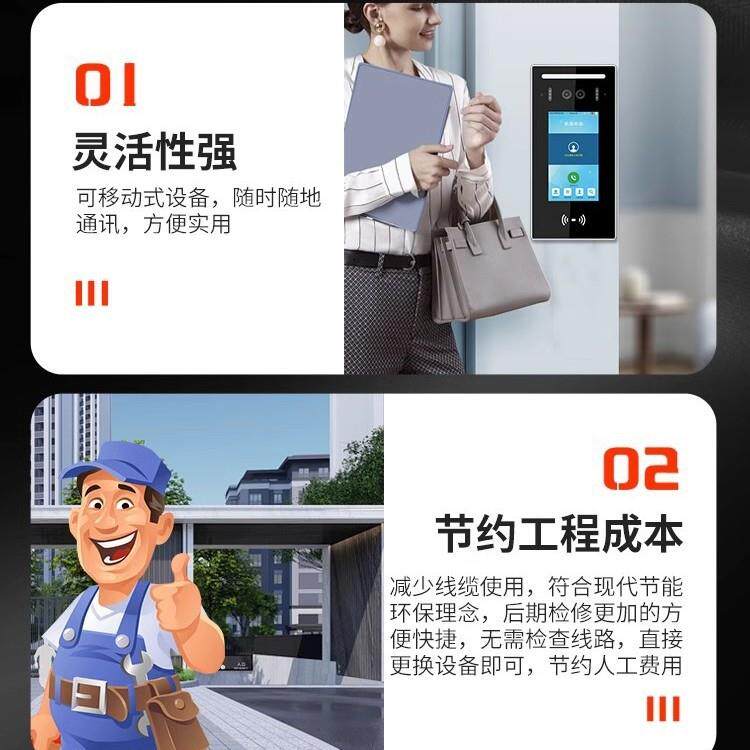 奥硕天无线楼宇可视对讲门铃安防系统智能智慧社区手机APP远程