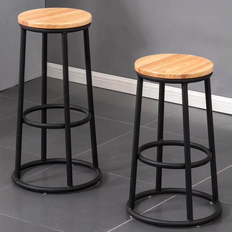 铁艺酒吧椅收银柜台吧台实木手机店营业厅ktv电子游戏场圆凳子现