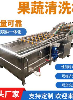 喷淋式海带螃蟹气泡清洗机商用地莓冲浪清洗机水果喷淋清洗设备