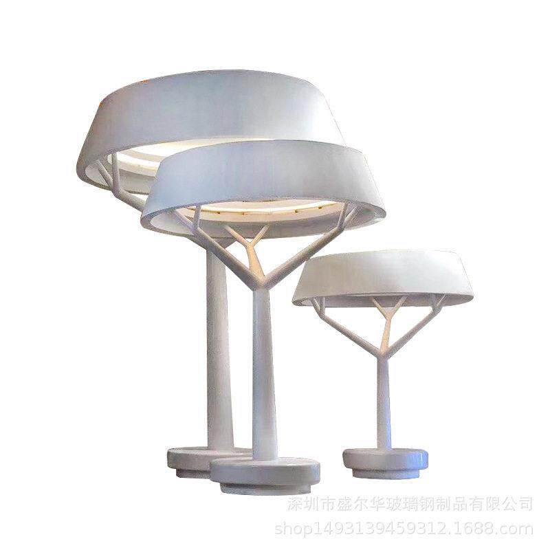 玻璃钢景观凉亭园林雕塑蛋壳屋创意造型柱子户外休息吧台树池座椅
