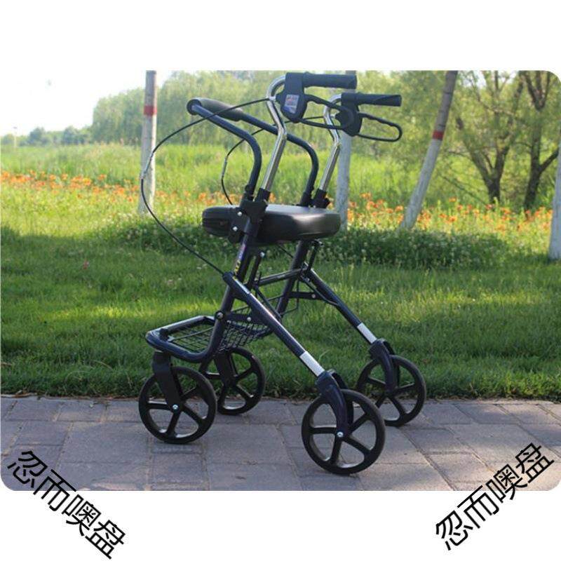 旅游推车老人可坐折叠助力车椅子出行便携式老年手推车代步轮椅跨