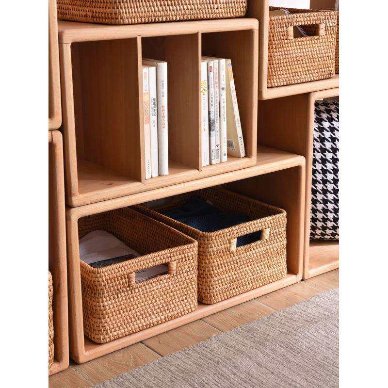 编织篮子桌面置物篮藤编收纳筐家用浴室收纳篮电视柜收纳盒