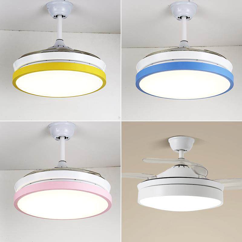 简约现代隐形风扇led吊灯家居灯饰卧室遥控客厅灯吊扇灯