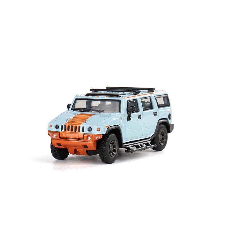 1:64金属仿真悍马H2大型SUV越野合金车模减震摆设模型玩具车