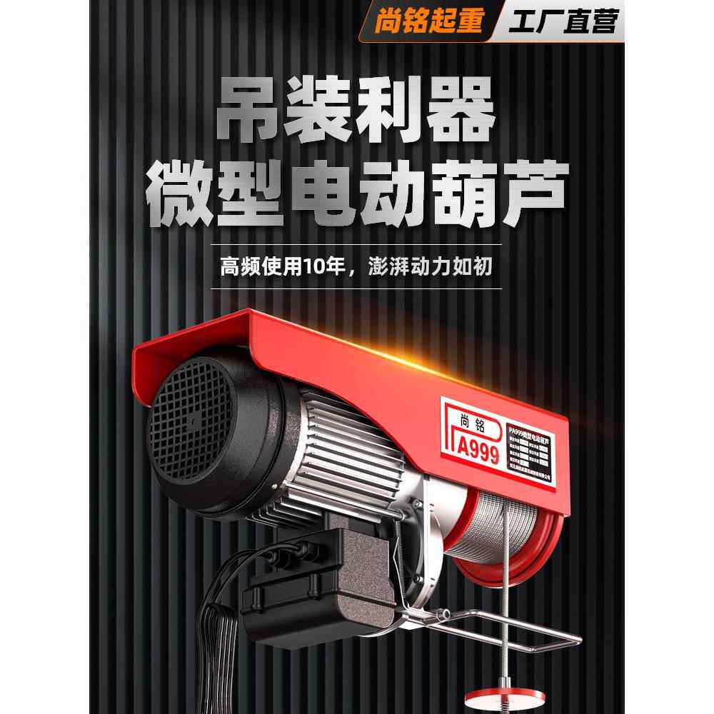 微型电动葫芦220V吊机家用小型升降机提升机1t/0.5吨卷扬机起重机