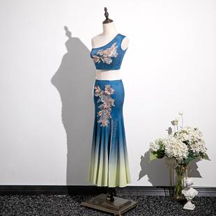 高档童傣族舞演出服装 练功裙鱼尾雀舞表演服傣族少孔儿儿女蹈艺考