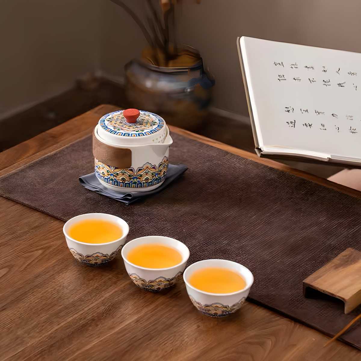 旅行套装一壶三杯户外泡茶壶露营随身携带快客杯喝茶便捷式快客杯