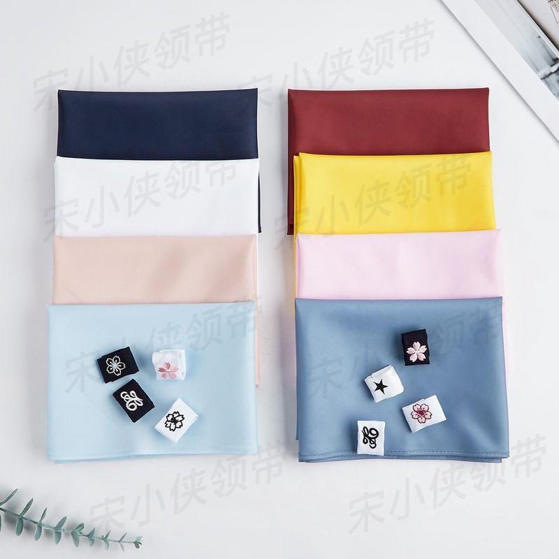 水手服三角巾jk领巾套装日系制服校供学院风纯色大领结粉色蝴蝶结
