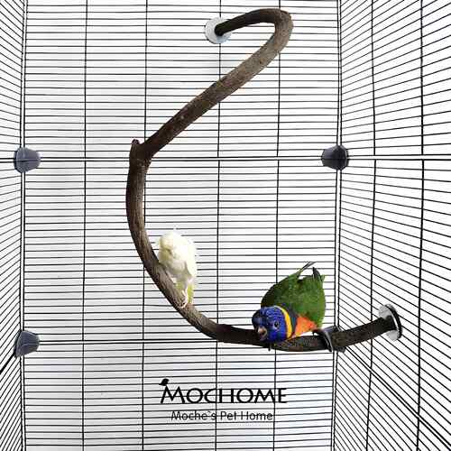 虎皮玄凤风牡丹鹦鹉鸟U形S站杆树枝磨爪棒实木架组合鸟用品弯曲