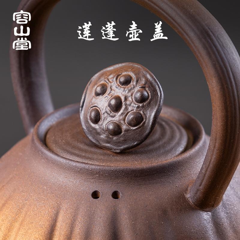 容山堂麦饭石粗陶围炉煮茶壶家用烧水壶电陶炉煮茶炉烤火炉套装