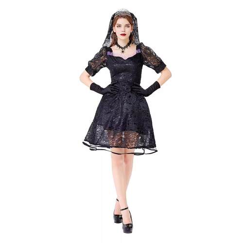 Black Lace Ghost Bride Vampire Devil Dress
