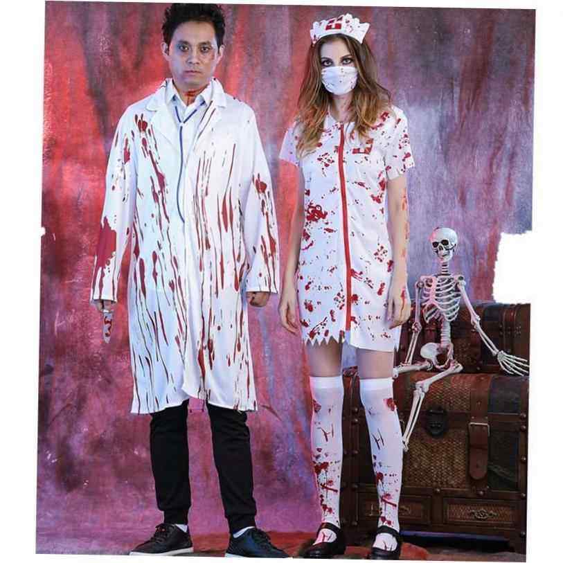 Halloween costume Halloween Horror Bloody Nurse Costume Zomb - 实物图