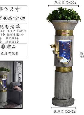 正品创意缸北欧客厅流家水喷泉鱼现代奢居装饰轻品电视柜旁边落地