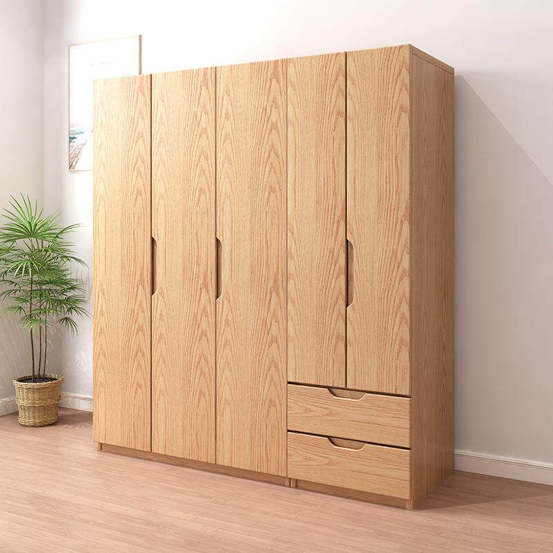 家全实室木橡木衣柜北欧ABC组合原木卧小户型儿童衣橱简约储物柜