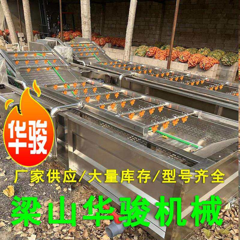 中央厨房设备商用蔬菜清洗流水线 大型果蔬气泡清洗机