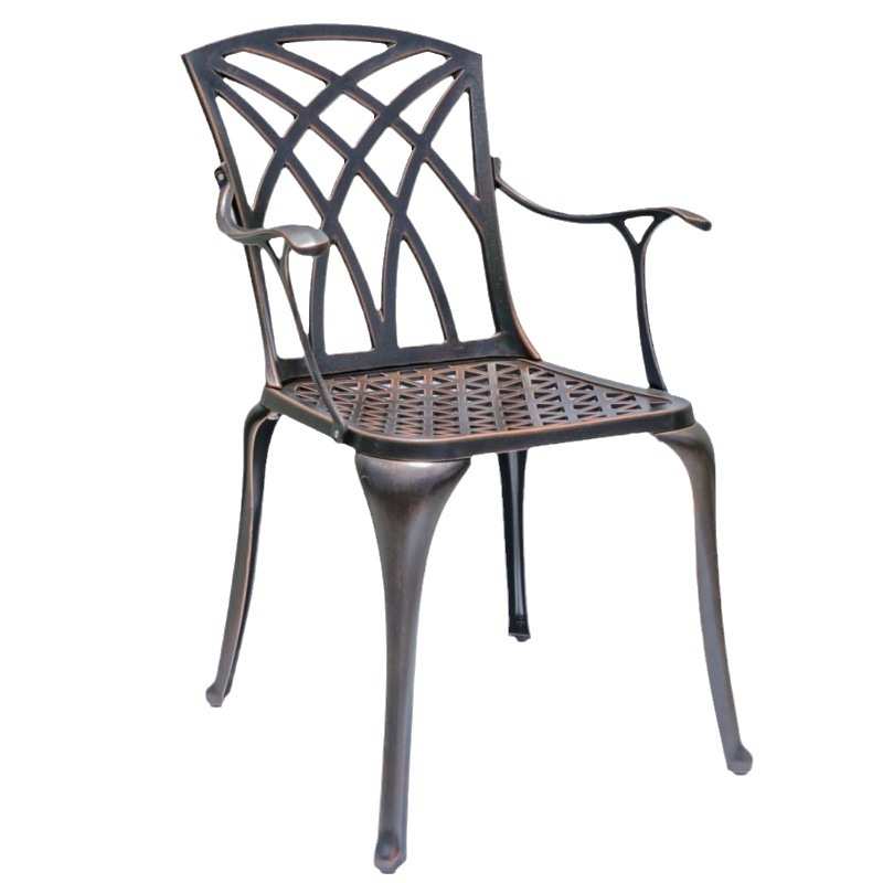 户外桌椅组合阳台黑色白色休闲铸铝小茶几庭院家用简约花园三件套