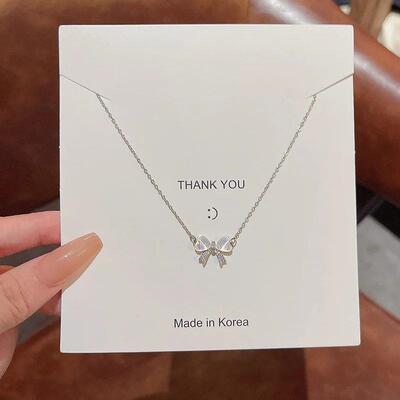 Light And Luxurious Opal Bow Necklace Women