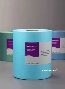 供应蓝色大卷工业擦拭布机械设备的油污维修保养工作台清洁擦拭，