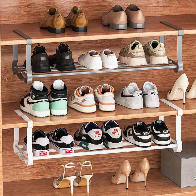 家用收纳层架可伸缩鞋架分隔层板下挂式鞋柜分层置物架鞋子收纳神,收纳整理,鞋子收纳架,淘宝优惠券,粉丝福利购,淘宝优惠卷