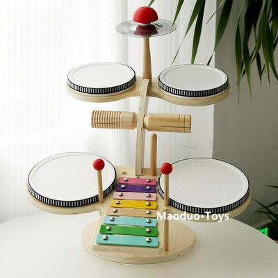 正品宝多击功能音乐台木质奥尔子夫宝打乐器八音敲琴鼓儿童玩具架